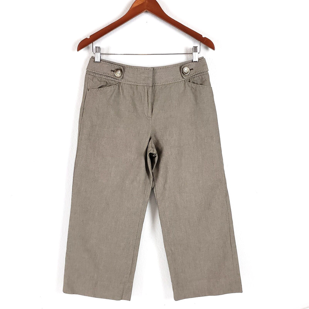 Ann Taylor Womens Pants SIZE 4 Brown Capri Cropped Straight Leg Dress Slacks